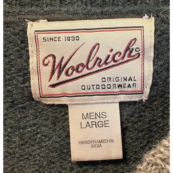 Vintage Woolrich Green Wool Fisherman Sweater Mens Size Large - Picture 4 of 6